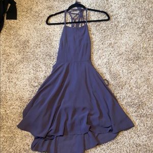 Cross back bridesmaid dress